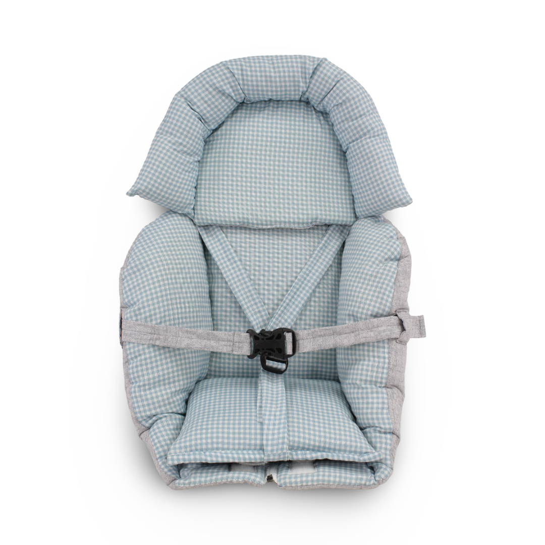 Baby Cuddle Cushion – Chiné & Aqua Checkered
