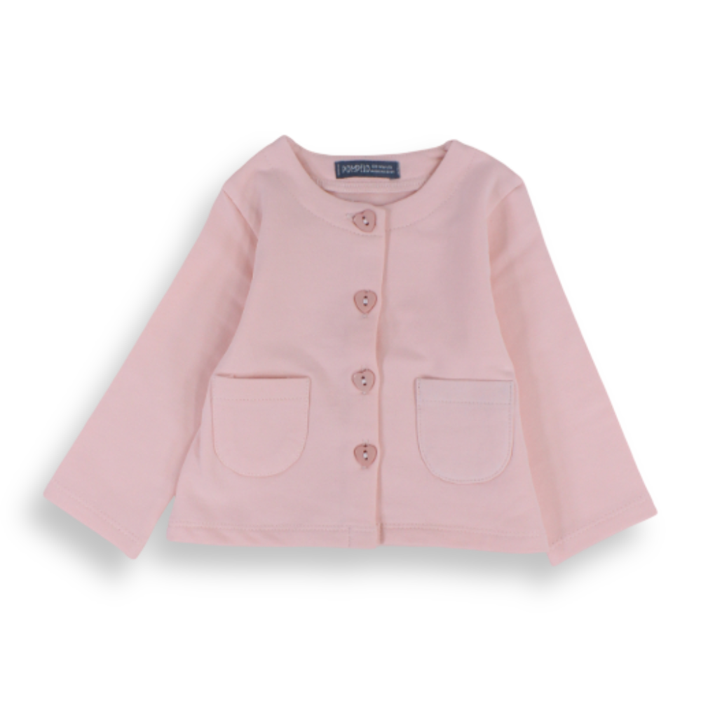 Girls Button-Front Jacket with Patch Pockets