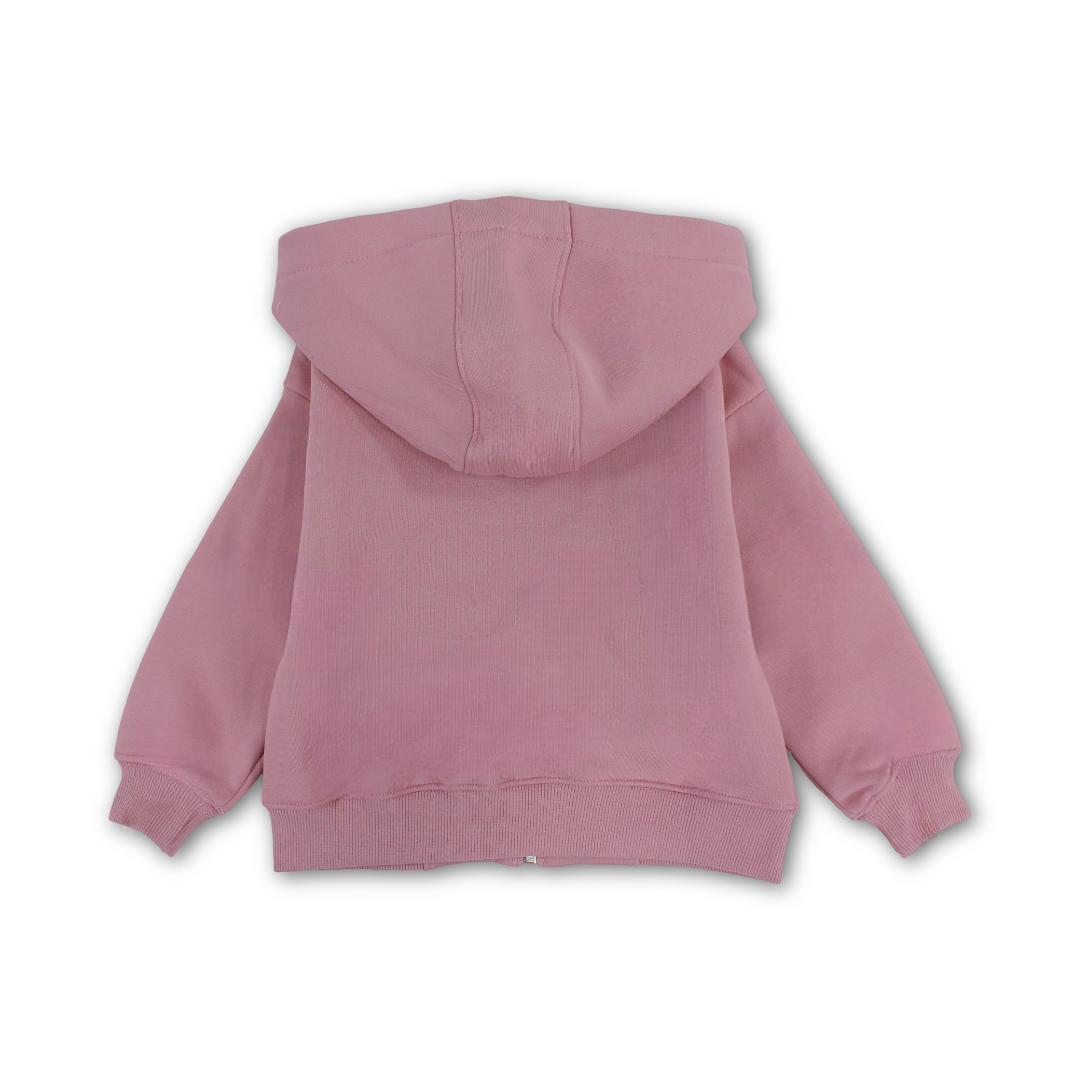 Unisex Kids Zip-Up Hoodie – Dusty Pink