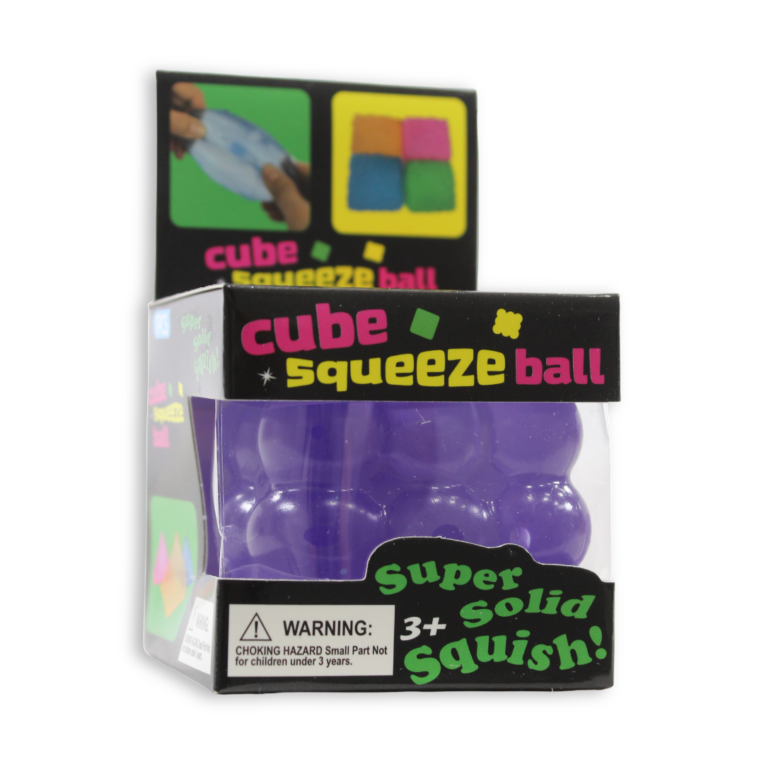 Bingo Transparent Cube Squishy Toy – Purple, 5 Cm