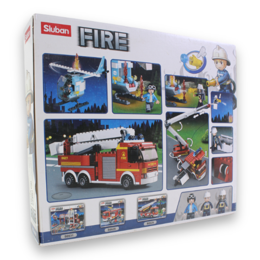 Platform Fire Truck & Fire Helicopter Building Set – 394 Pieces