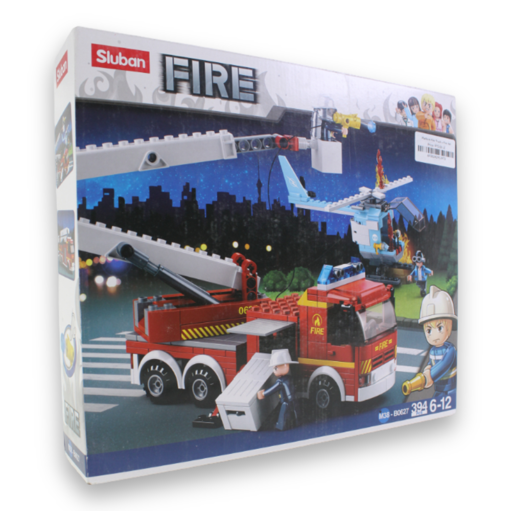 Platform Fire Truck & Fire Helicopter Building Set – 394 Pieces