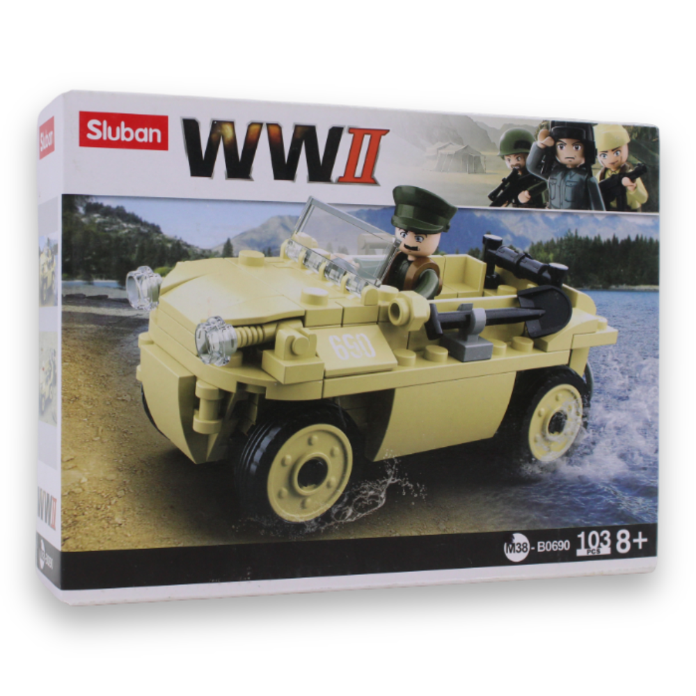 WWII VW 82 Amphibious Car Building Set – 103 Pieces