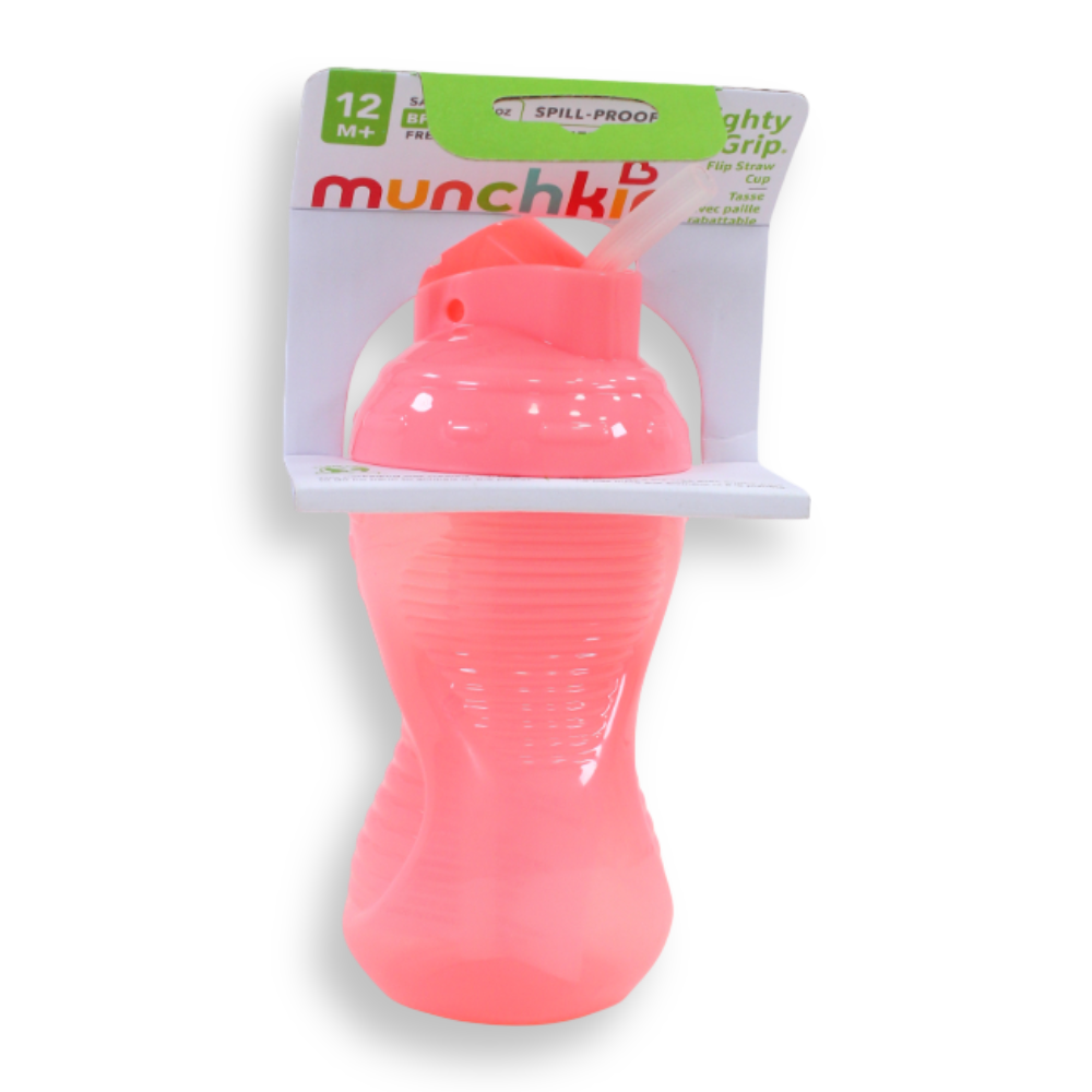 Munchkin 10oz Mighty Grip Straw Cup, 12 months +, Blue – Pink