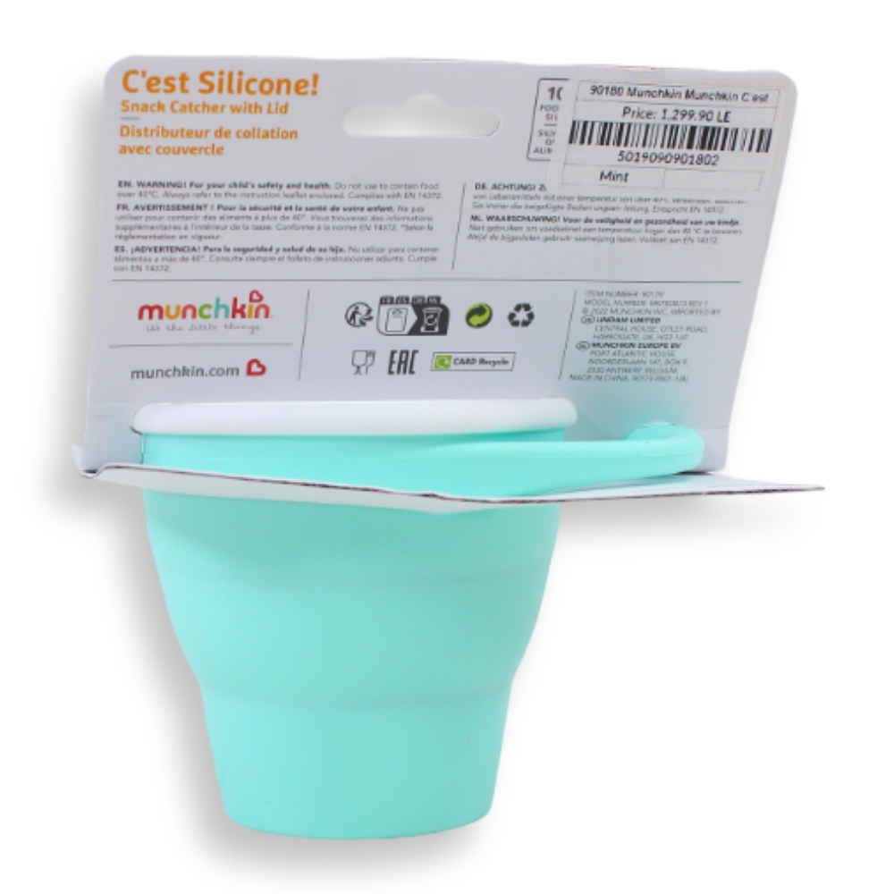 Munchkin Munchkin C’est Silicone!™ Snack Catcher with Lid - Mint, 6 months +
