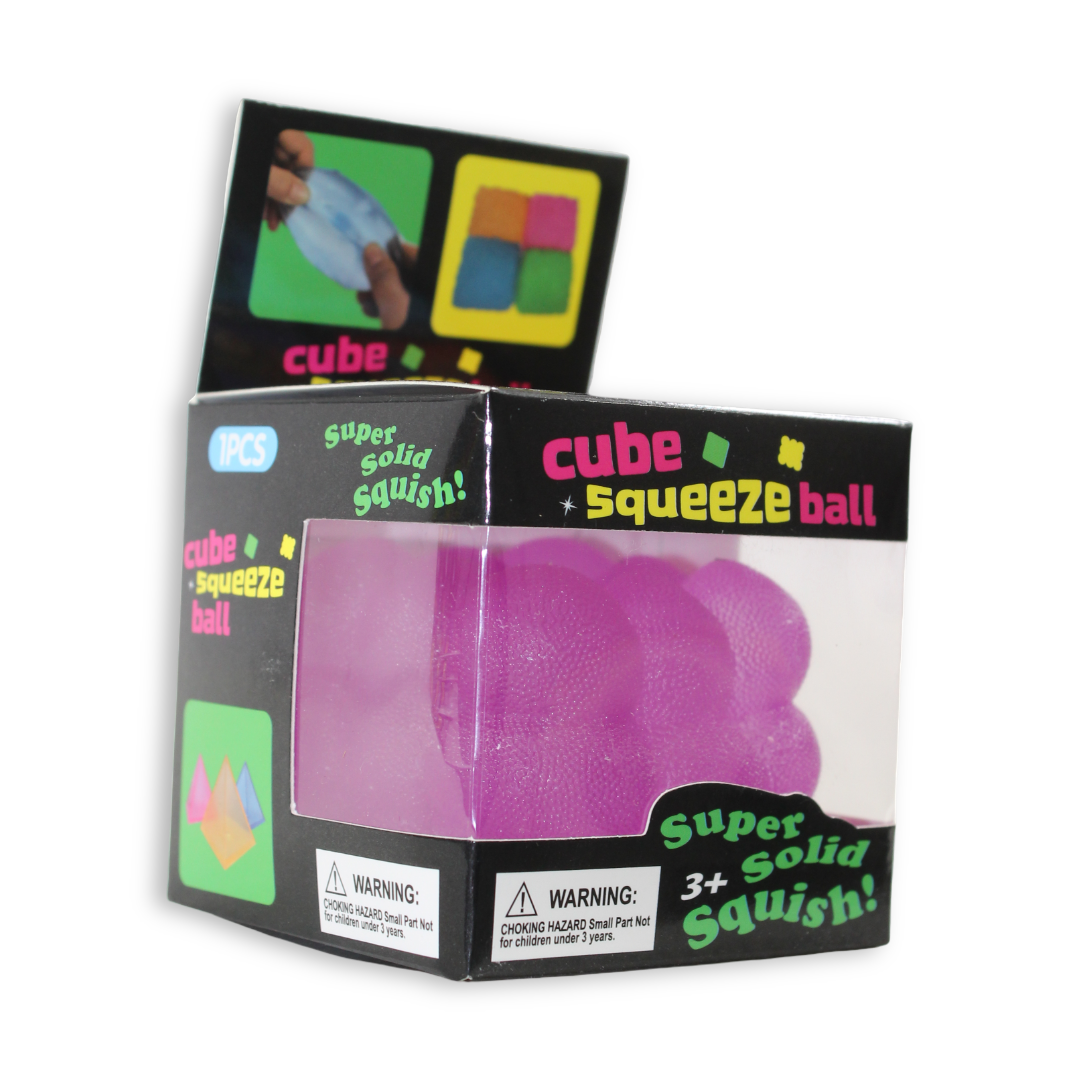 Bingo Frosted Cube Squishy Toy – Purple, 5.5 Cm