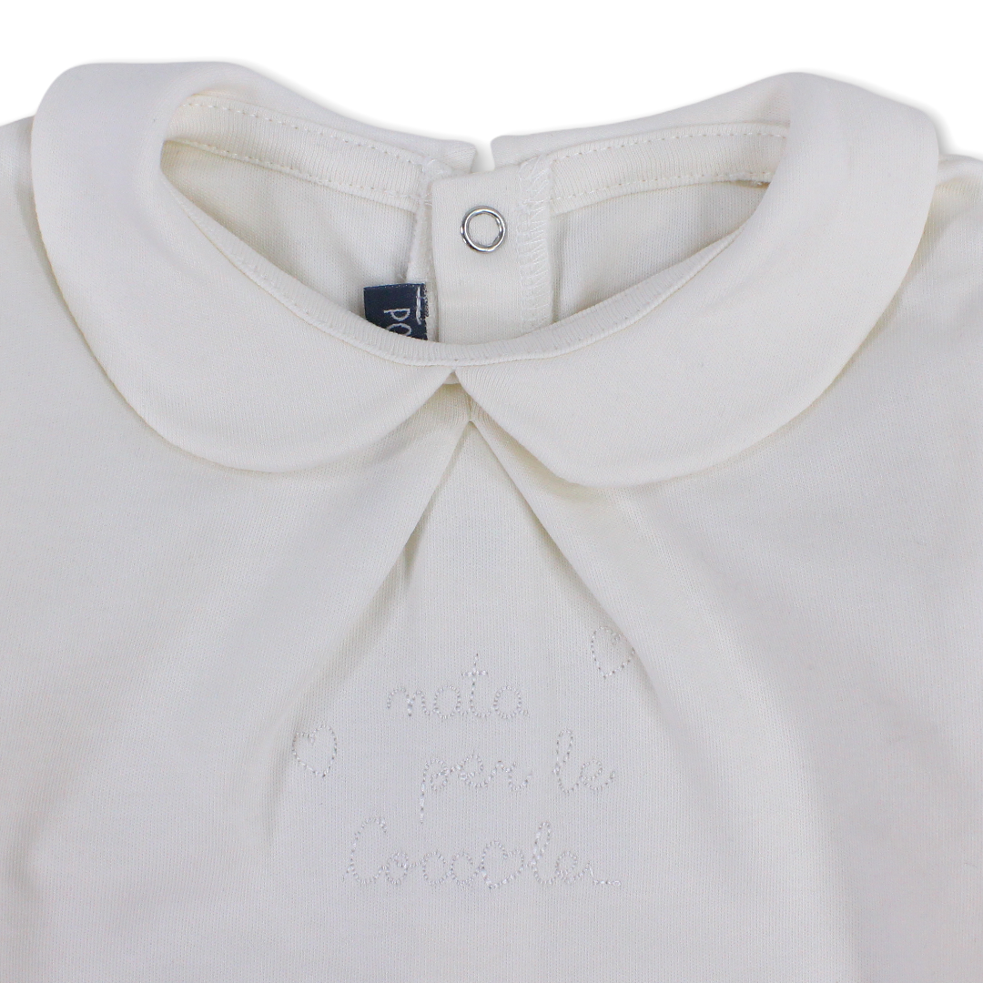 Baby Girls Long-sleeved Blouse – Off-white & Pink