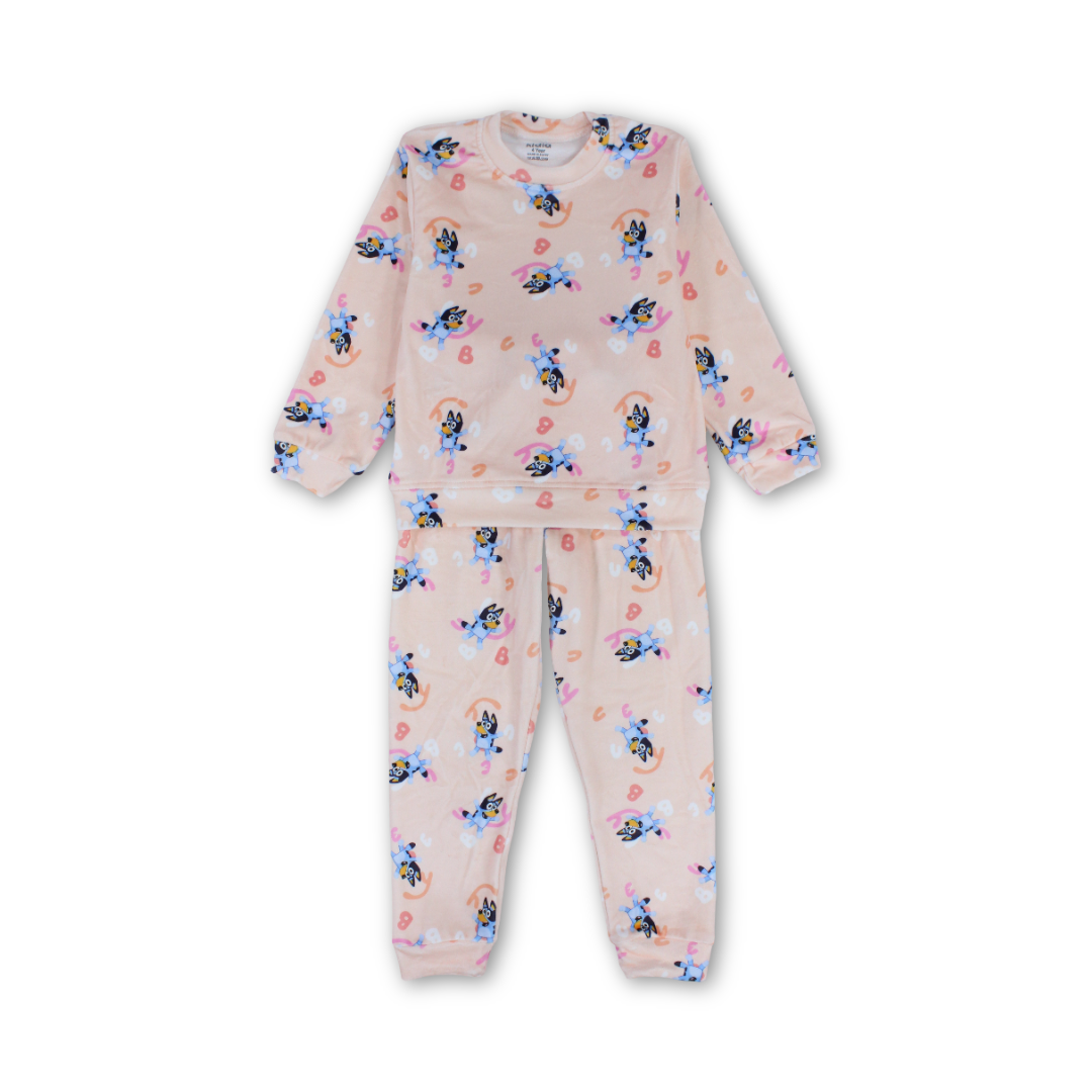 Girls Long-Sleeved Pajama – Pink with Zootopia Print
