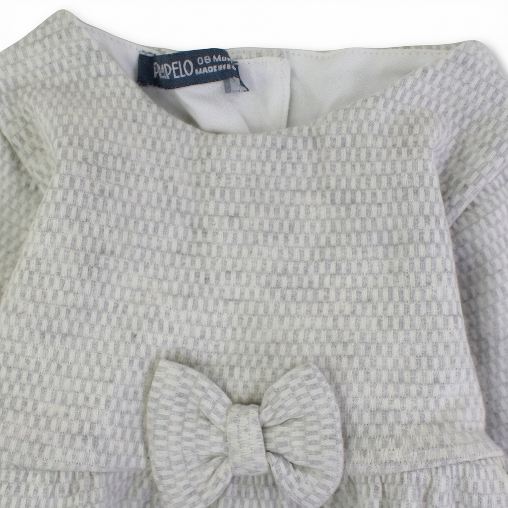 Baby Girls Long-sleeved Dress – Grey