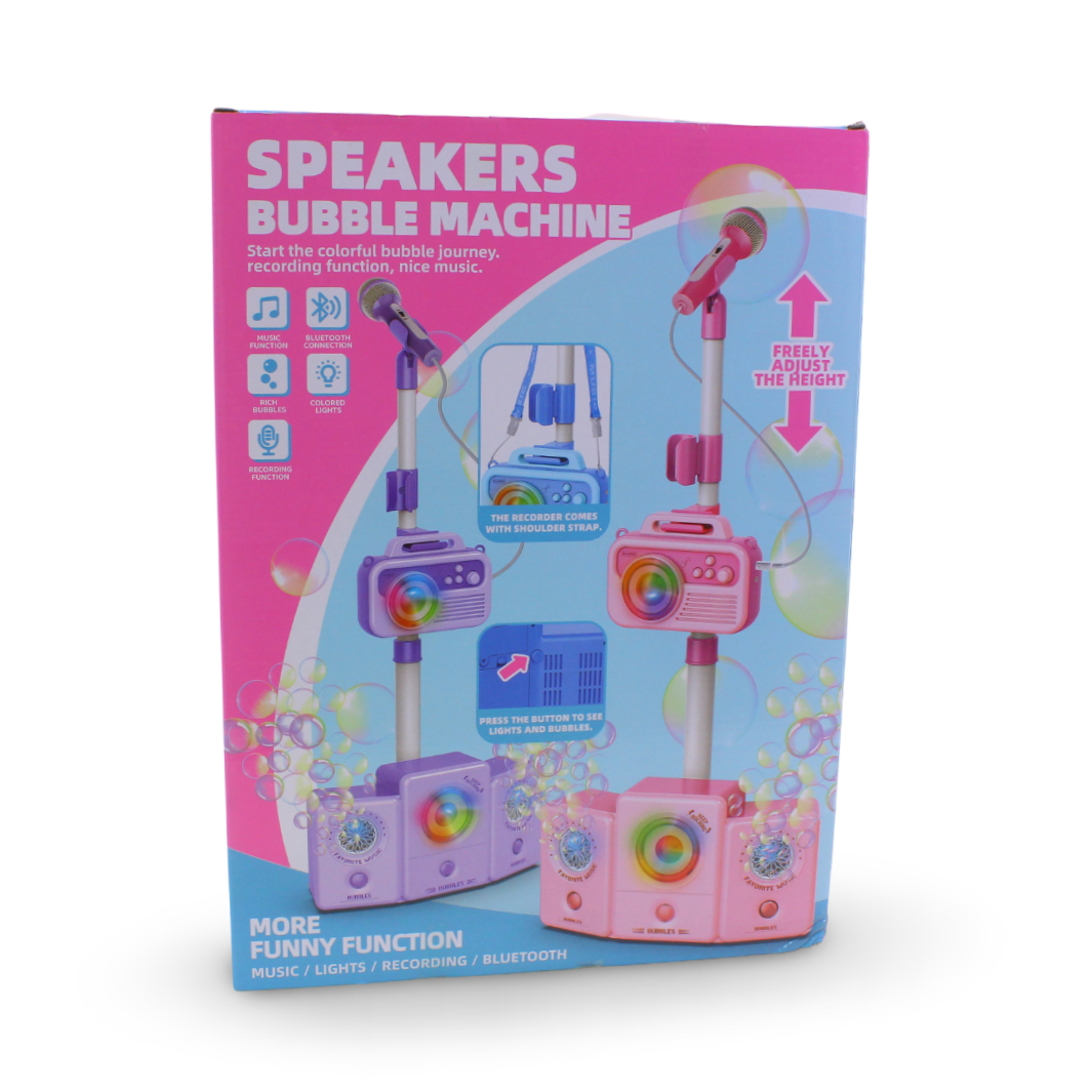 Kids Bubble Microphone With Bluetooth, Light & Music – Pink