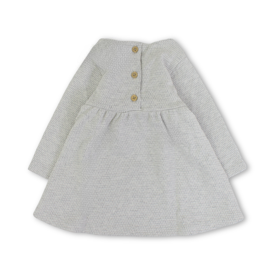 Baby Girls Long-sleeved Dress – Grey