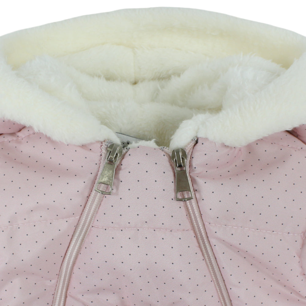 Baby Girls Cotton Baby Footie with Polka Dot Print