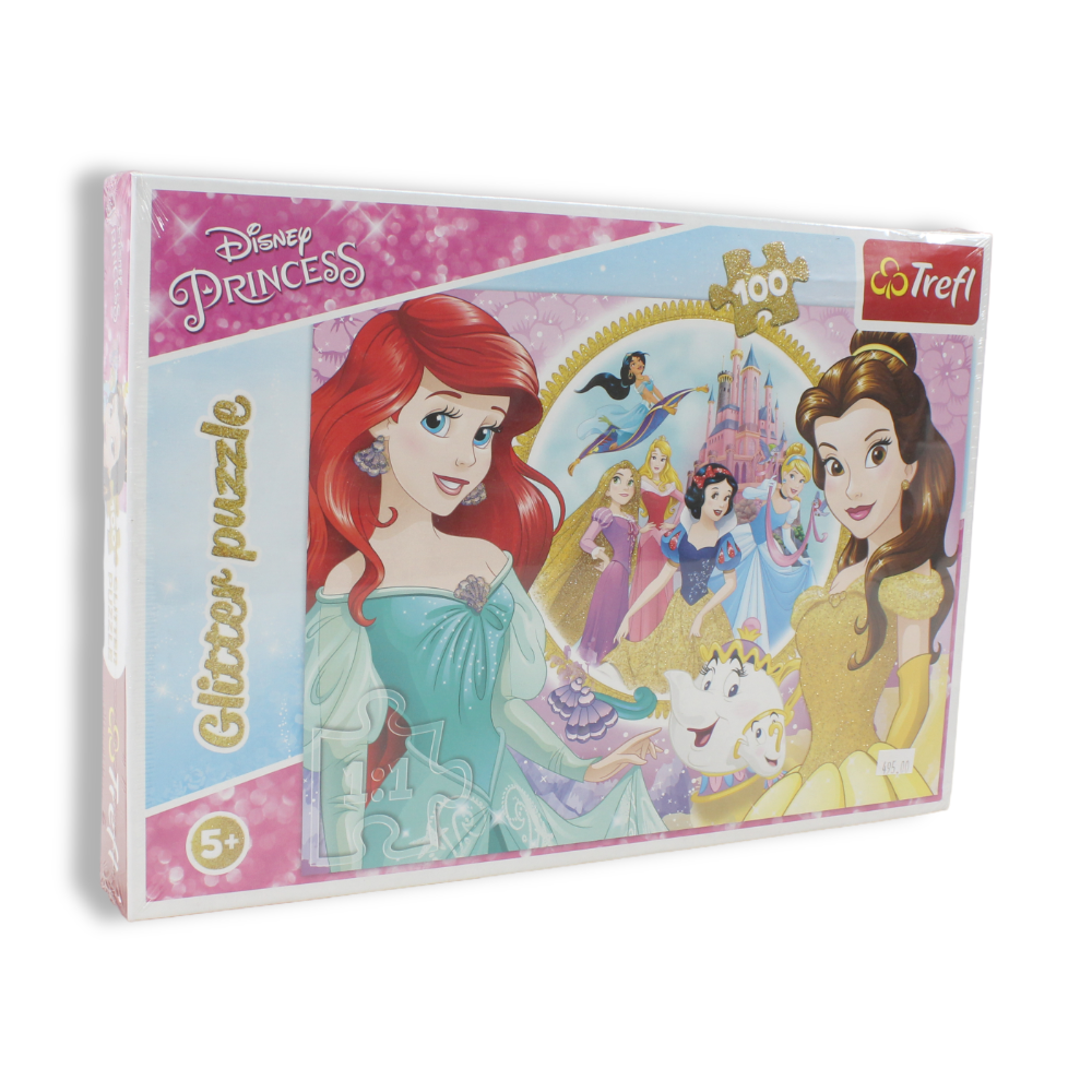 Trefl Disney Princess: Belle & Ariel Memories Glitter Jigsaw Puzzle – 100 Pcs