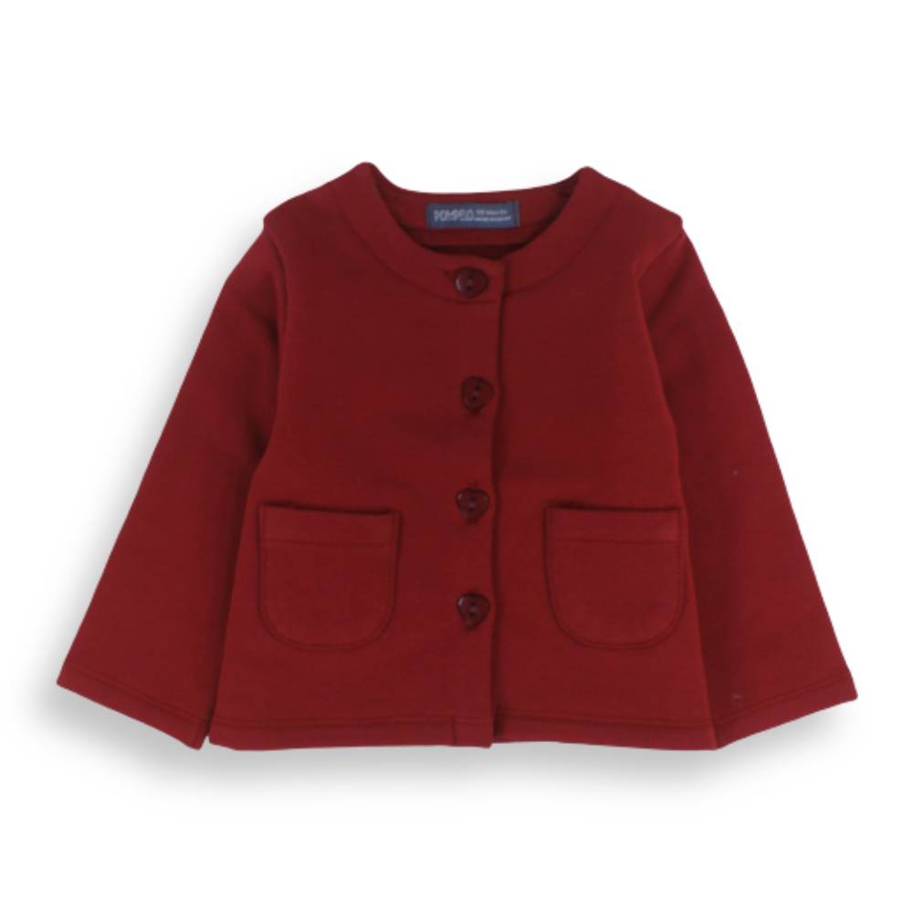 Girls Button-Front Jacket with Patch Pockets