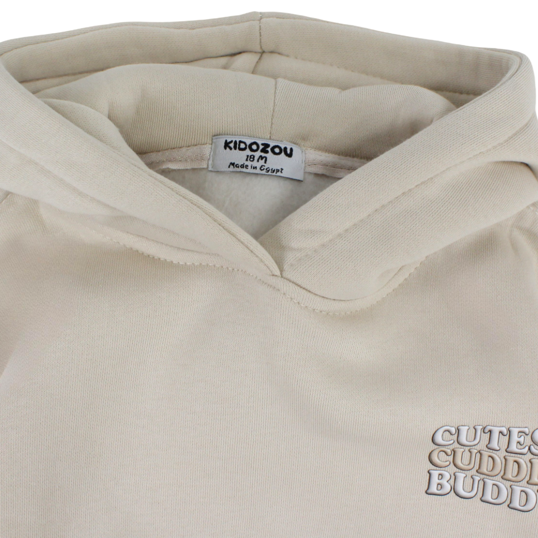 Unisex Hoodie – Beige with Cutesat Print