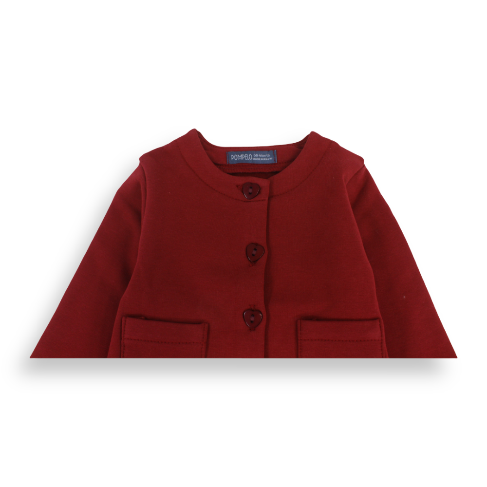 Girls Button-Front Jacket with Patch Pockets