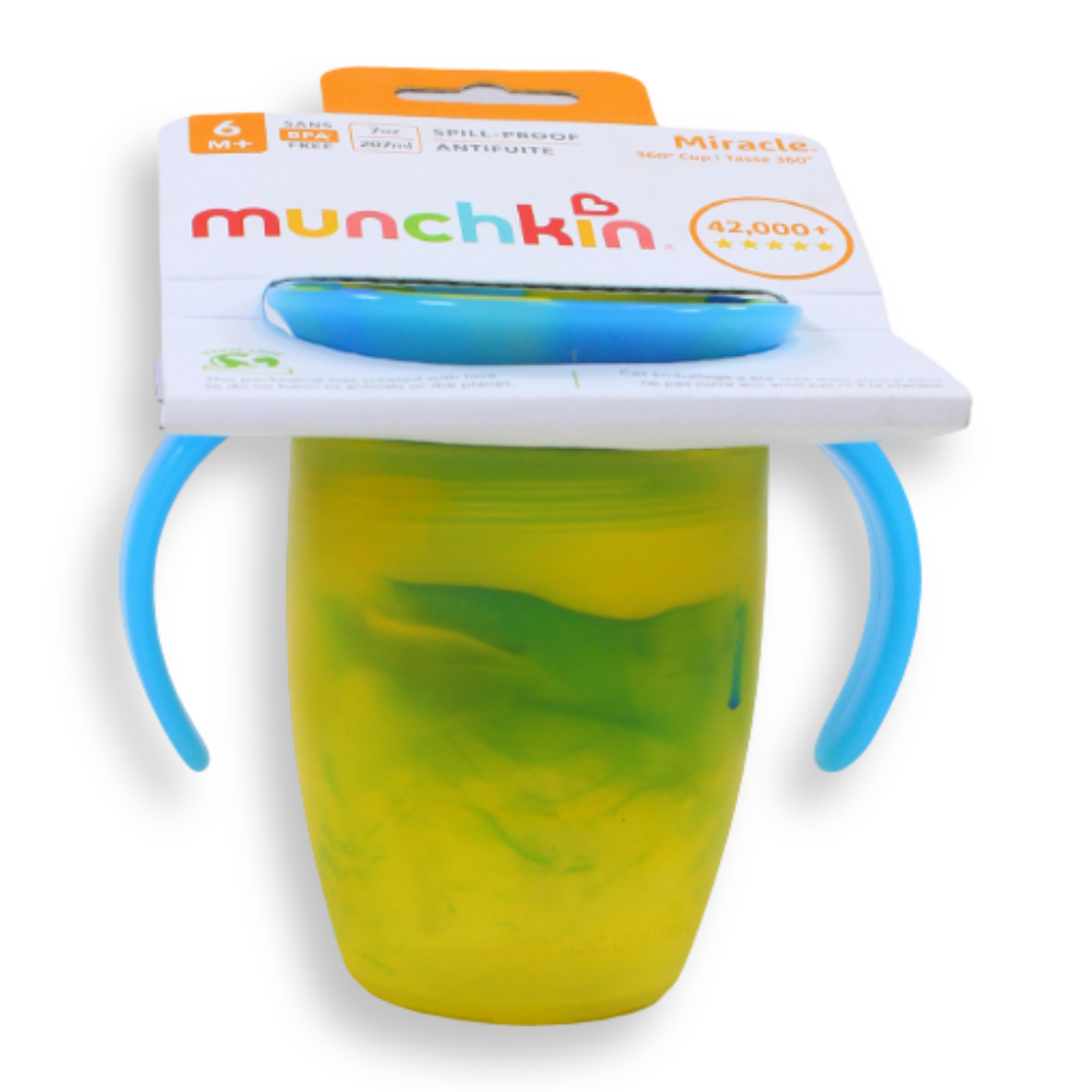 Munchkin Miracle® 360° Tropical Swirl Trainer Cup 7 oz – Green, 6 Months+