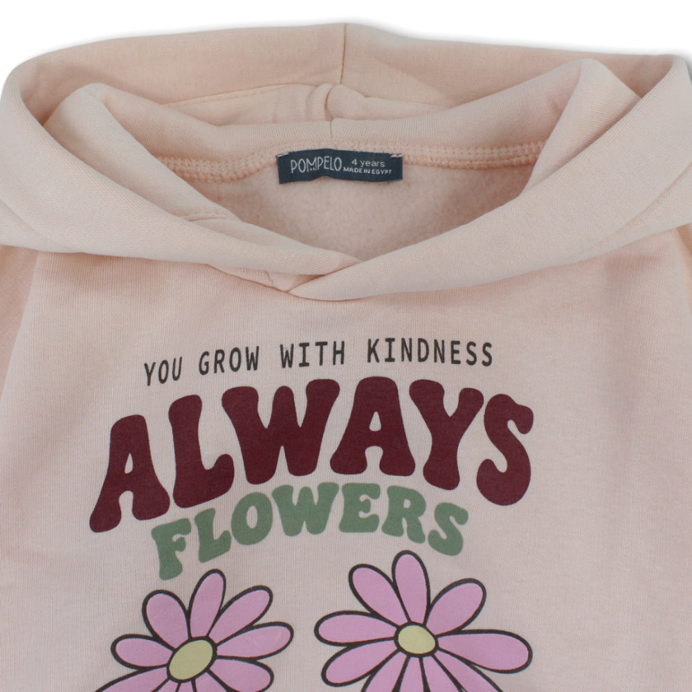 Girls Cotton Hoodie – Salmon