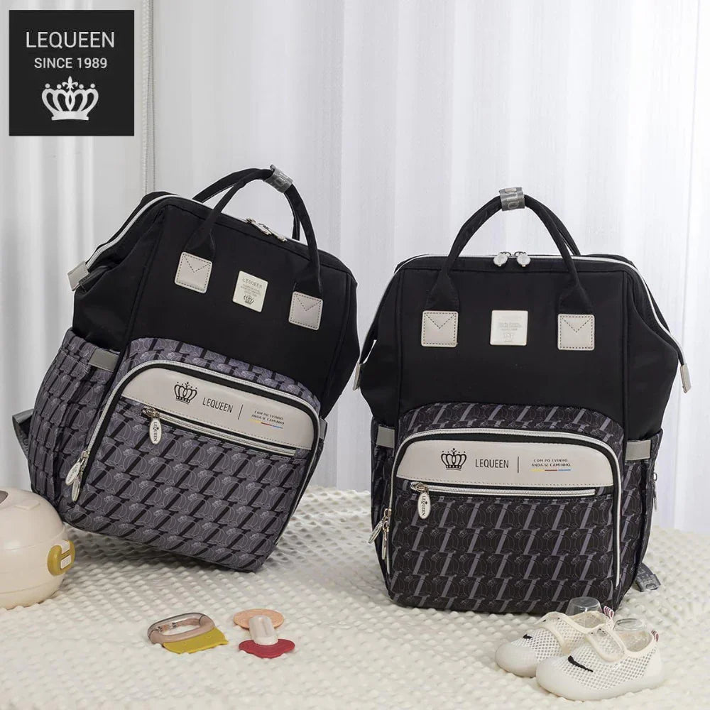 LeQueen Diamond 8th Special Edition Soft Waterproof Diaper Bag - Grey