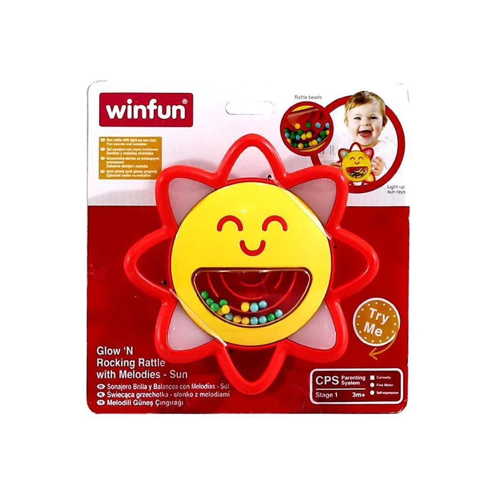 Winfun Glow and Rocking Rattle with Melodies – Sun – Ourkids