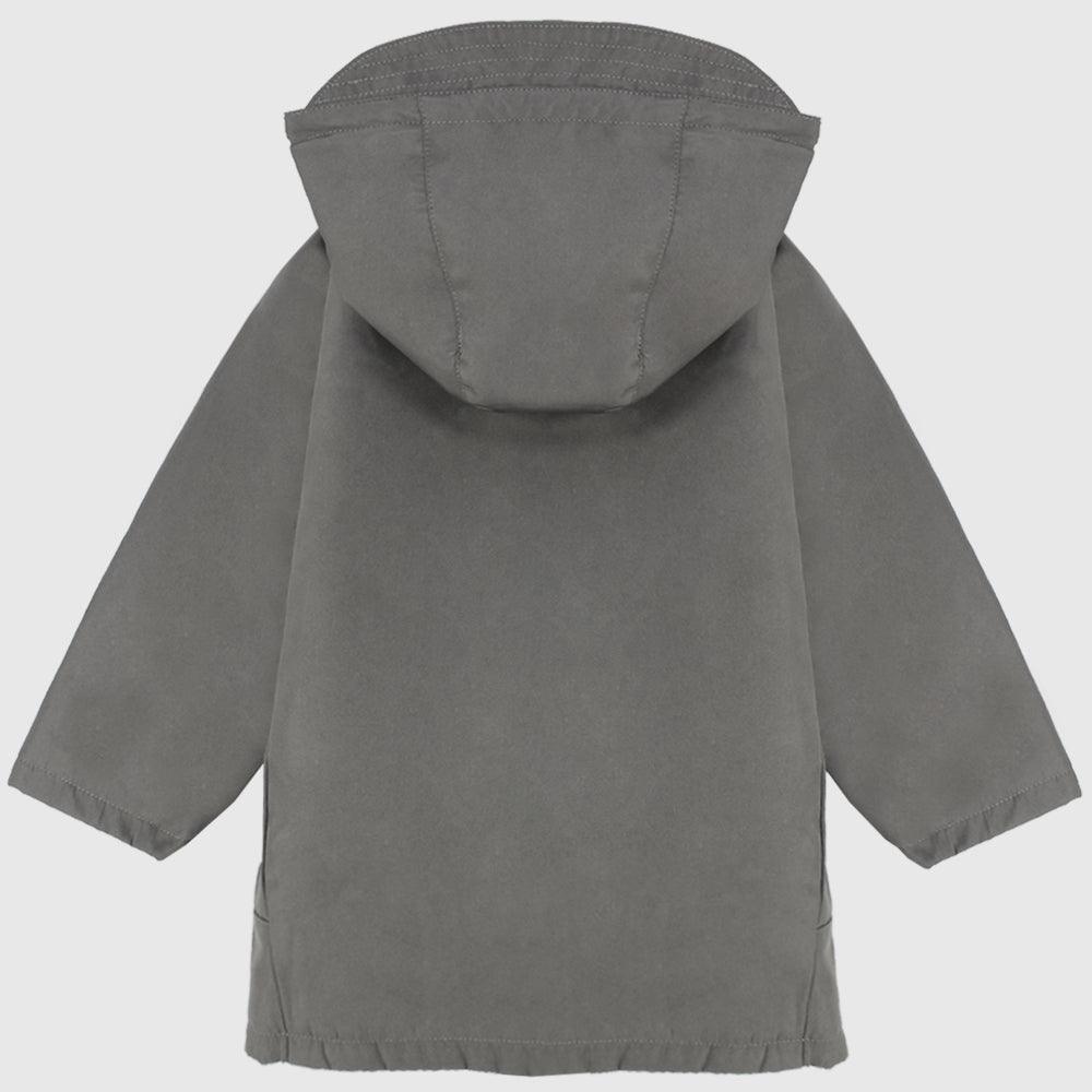 Grey Unisex Long-Sleeved Waterproof Hooded Jacket - Ourkids - Playmore