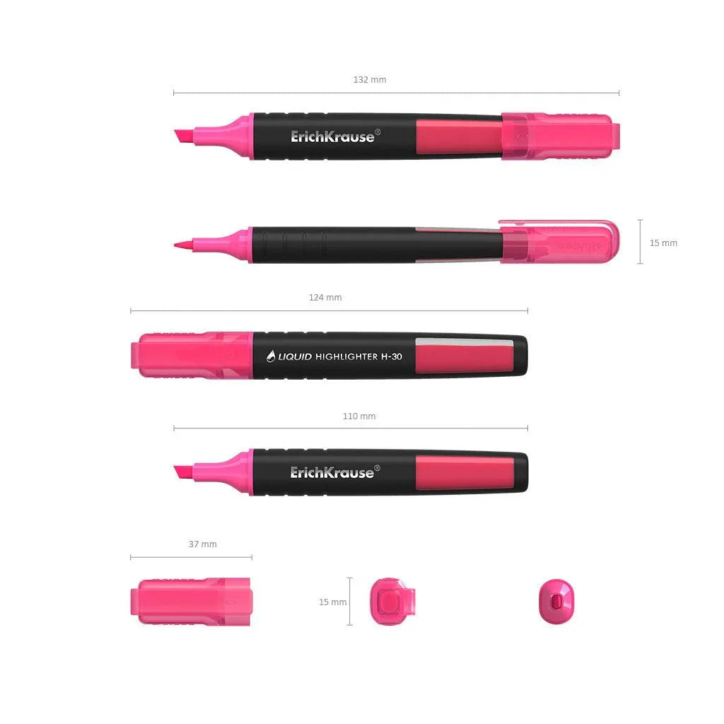 Highlighter ErichKrause® Liquid H-30, ink color: pink - Ourkids - Erich Krause