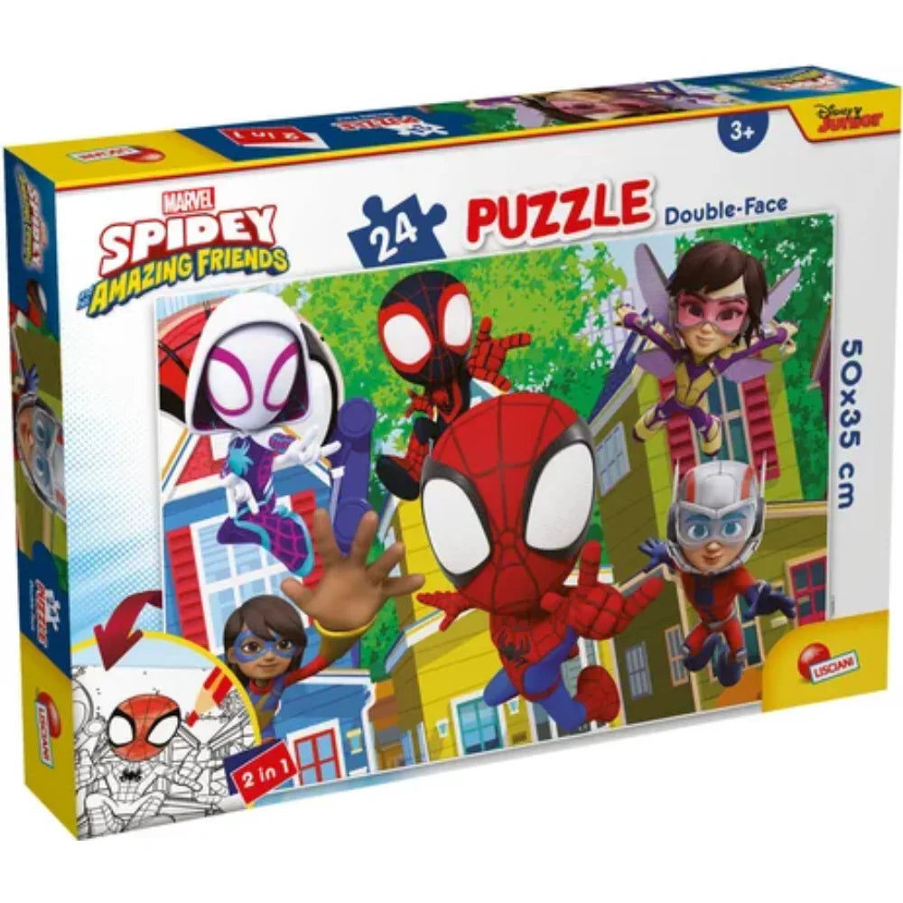 Lisciani Spidey & Friends Double-Face Puzzle - 24 Pieces - Toys