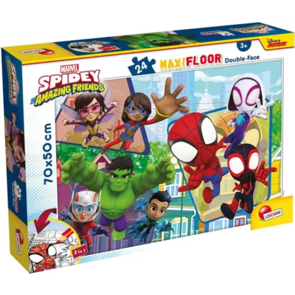 Lisciani Marvel Spidey Double-Face Maxi Floor Puzzle - 24 Pieces - Toys