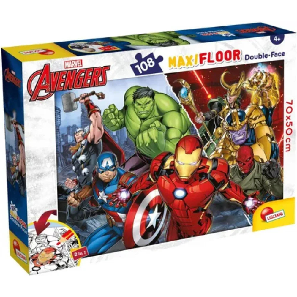 Lisciani Avengers Double-Face Maxi Floor Puzzle - 108 Pieces - Toys