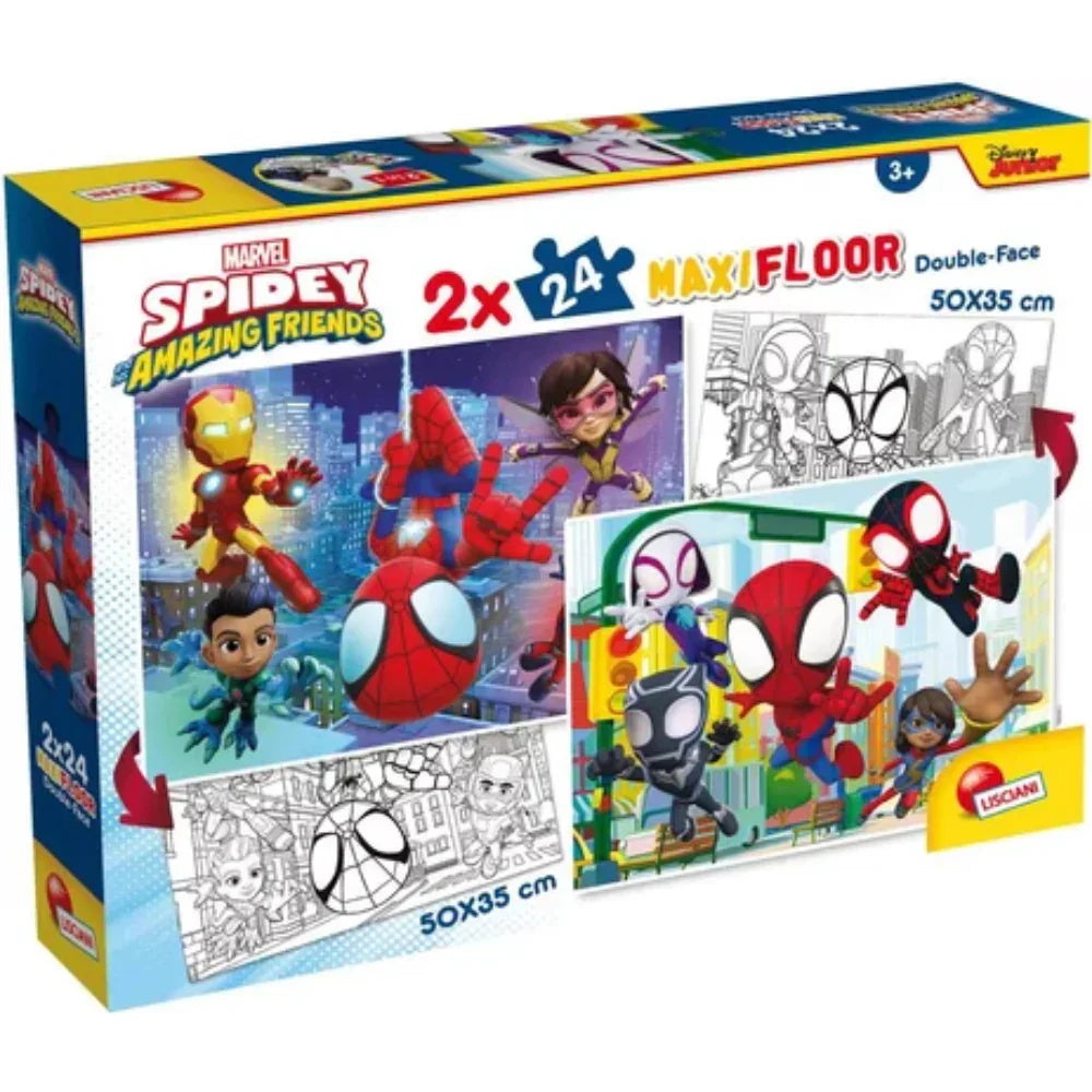 Lisciani Marvel Spidey Double-Face Maxi Floor Puzzle - 2×24 Pieces - Toys
