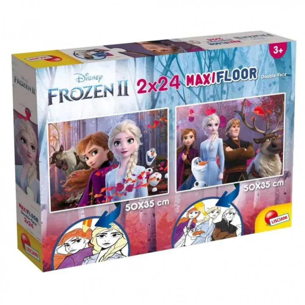 Lisciani Frozen Double-Face Maxi Floor Puzzle - 2x24 Pieces - Toys
