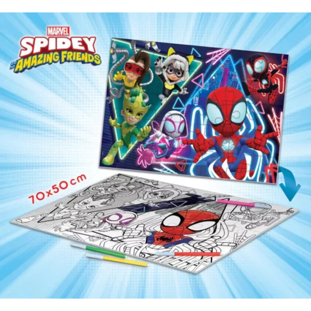 Lisciani Marvel Spidey Double-Face Maxi Floor Puzzle - 35 Pieces - Toys