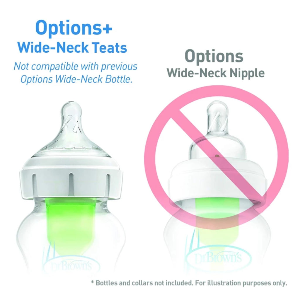 Dr. Brown's Wide Neck Options+ Level-4 Teats +9m (Pack of 2)