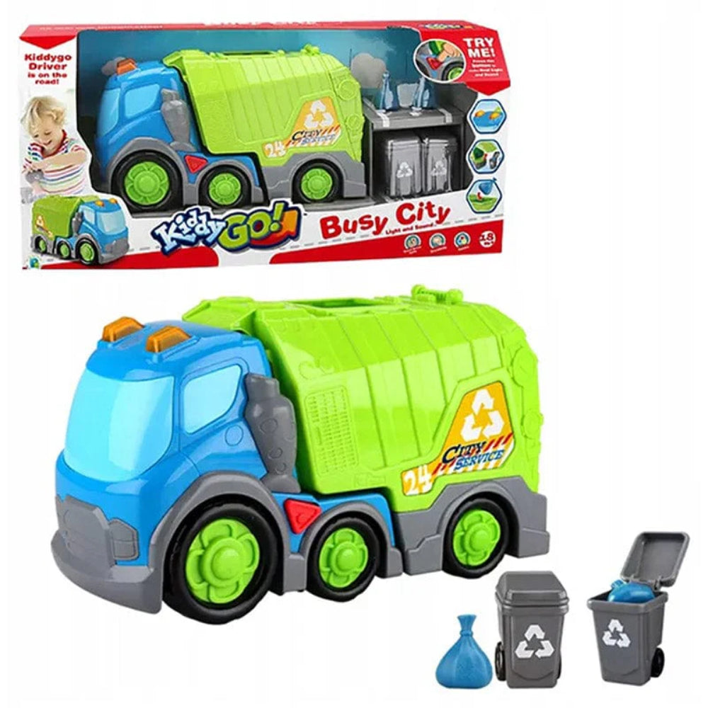City Service Garbage Truck – Light & Sound (31 cm) - Toys - OKO