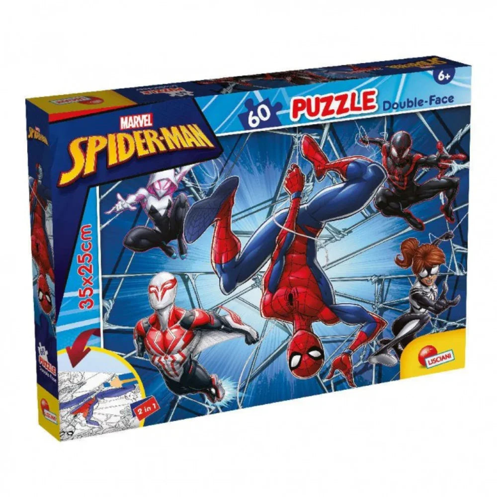 Lisciani Marvel Spiderman Double-Face Puzzle - 60 Pieces