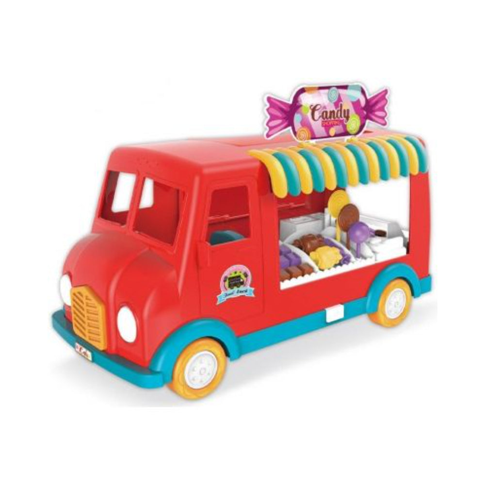 Kids' Fast Food Truck Playset – Pretend Play Toy with Music & Light (Red) - Toys - OKO