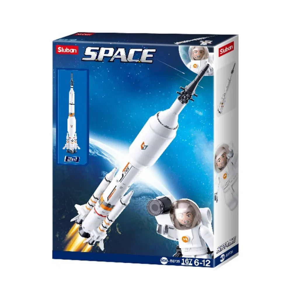 Sluban Space Saturn Rocket Building Blocks Set - 167 Pcs - Toys