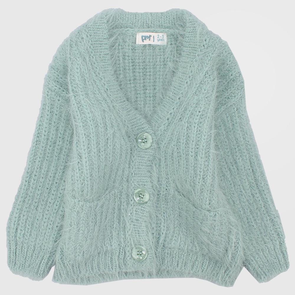 Mint Green Long-Sleeved Knit Jacket - Ourkids - Playmore