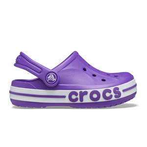 Girls Neon Purple Crocs Slippers - Clothing