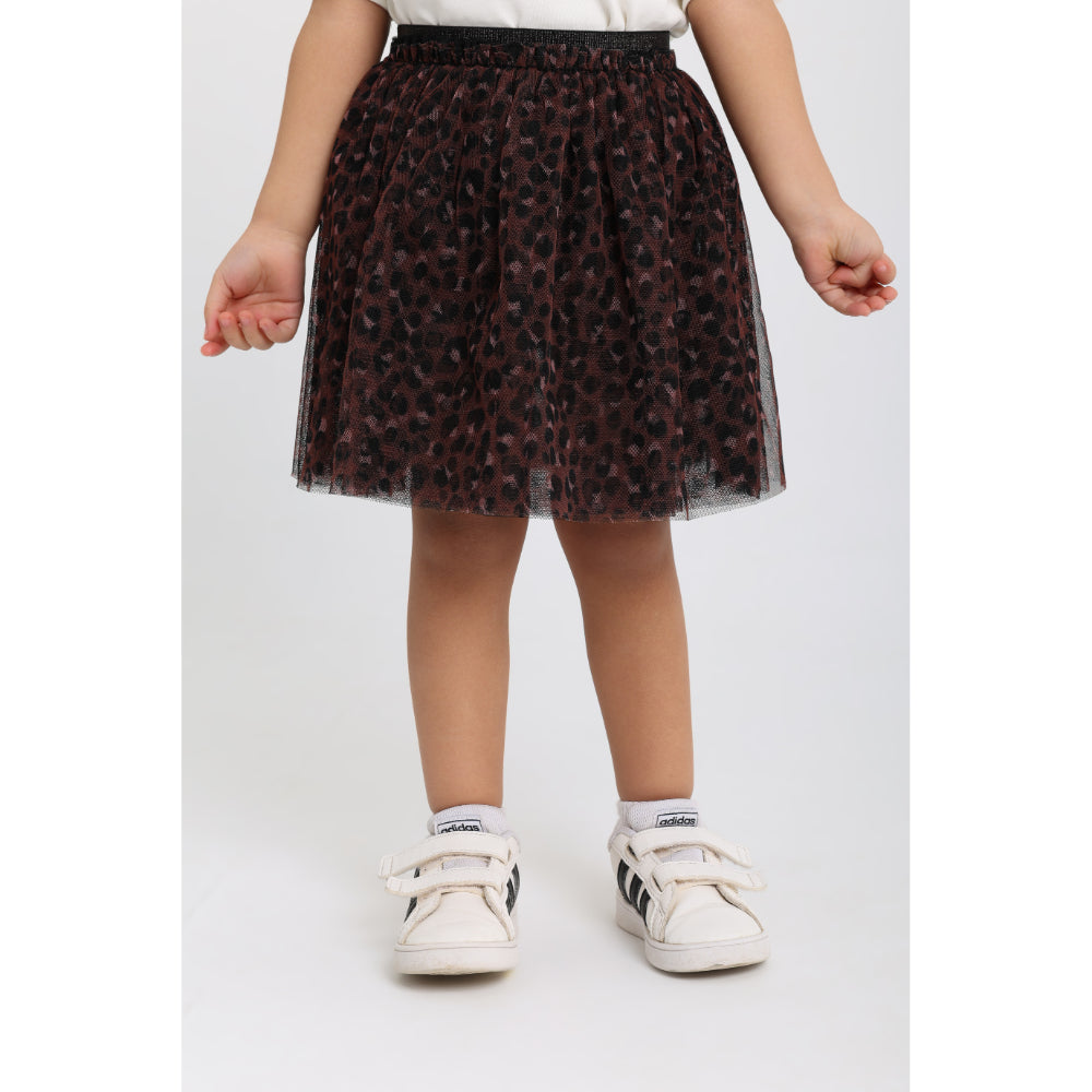 Baby Girls Tulle Skirt – Black & Brown Printed - Clothing - Playmore