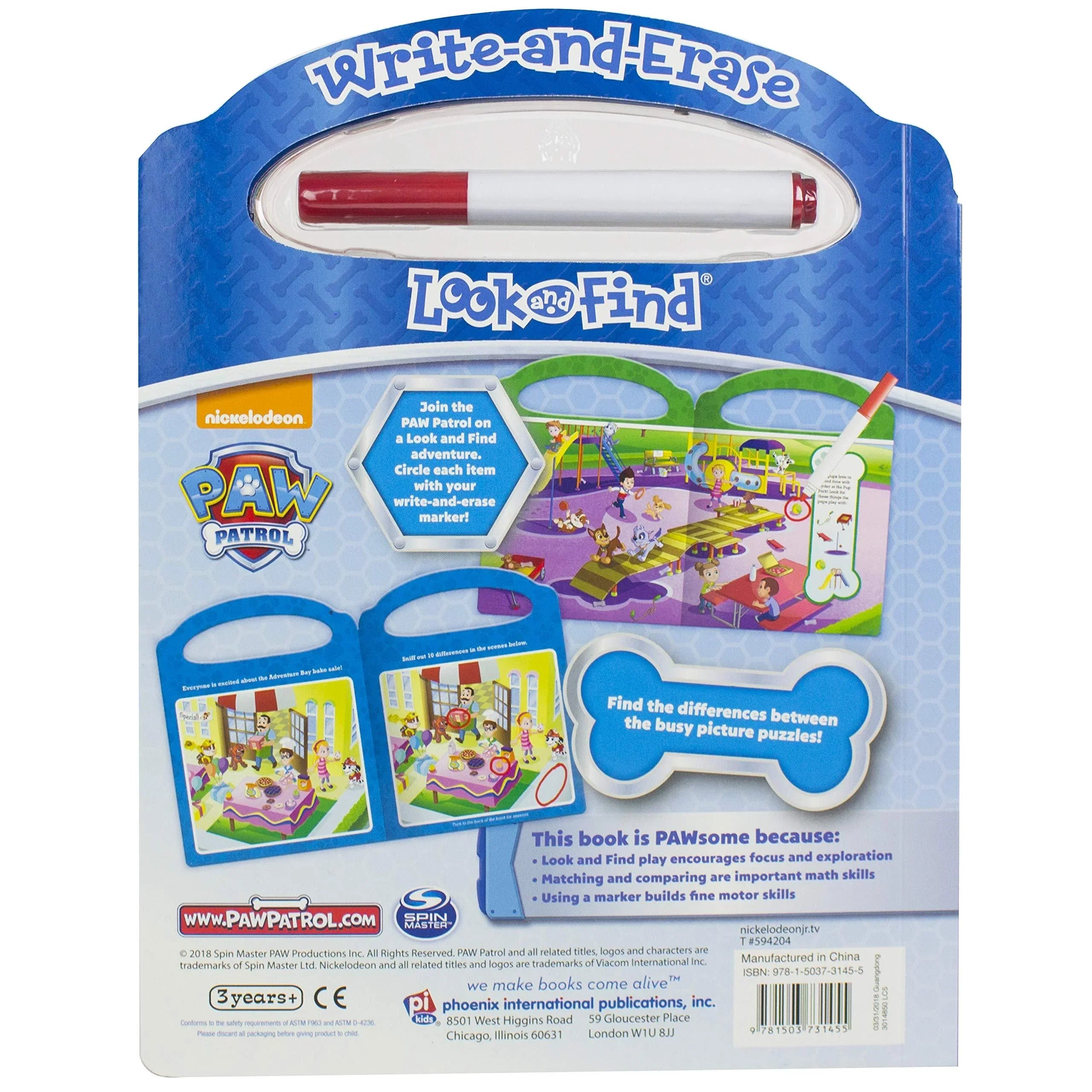 Paw Patrol - Write-and-Erase Look and Find Wipe Clean Board Book - Ourkids - OKO