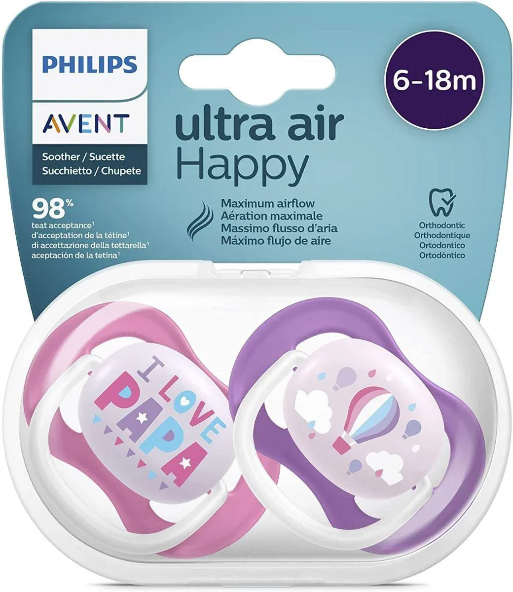 Philips Avent Ultra Air Pacifier (6-18m) - 2 Pcs - Ourkids - Philips Avent