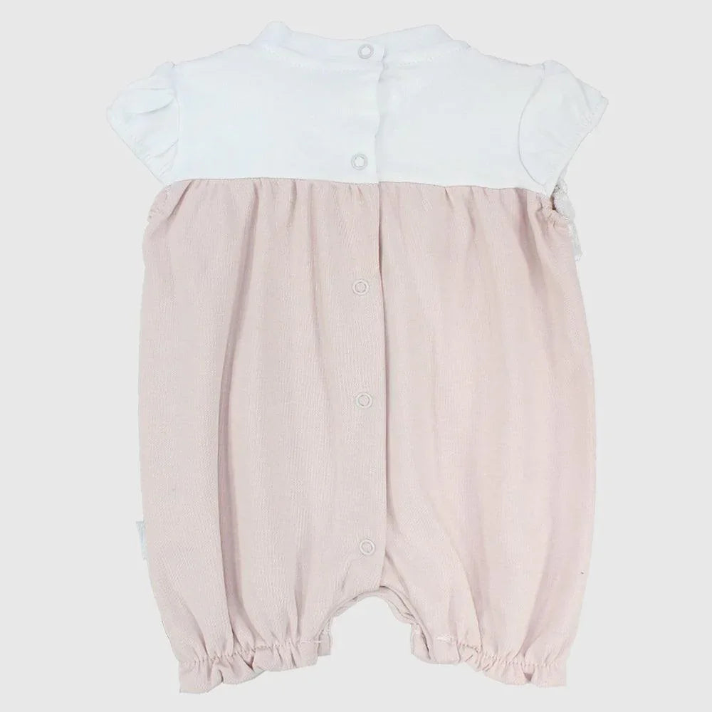 Pink Flower Short-Sleeved Romper - Ourkids - Bumber