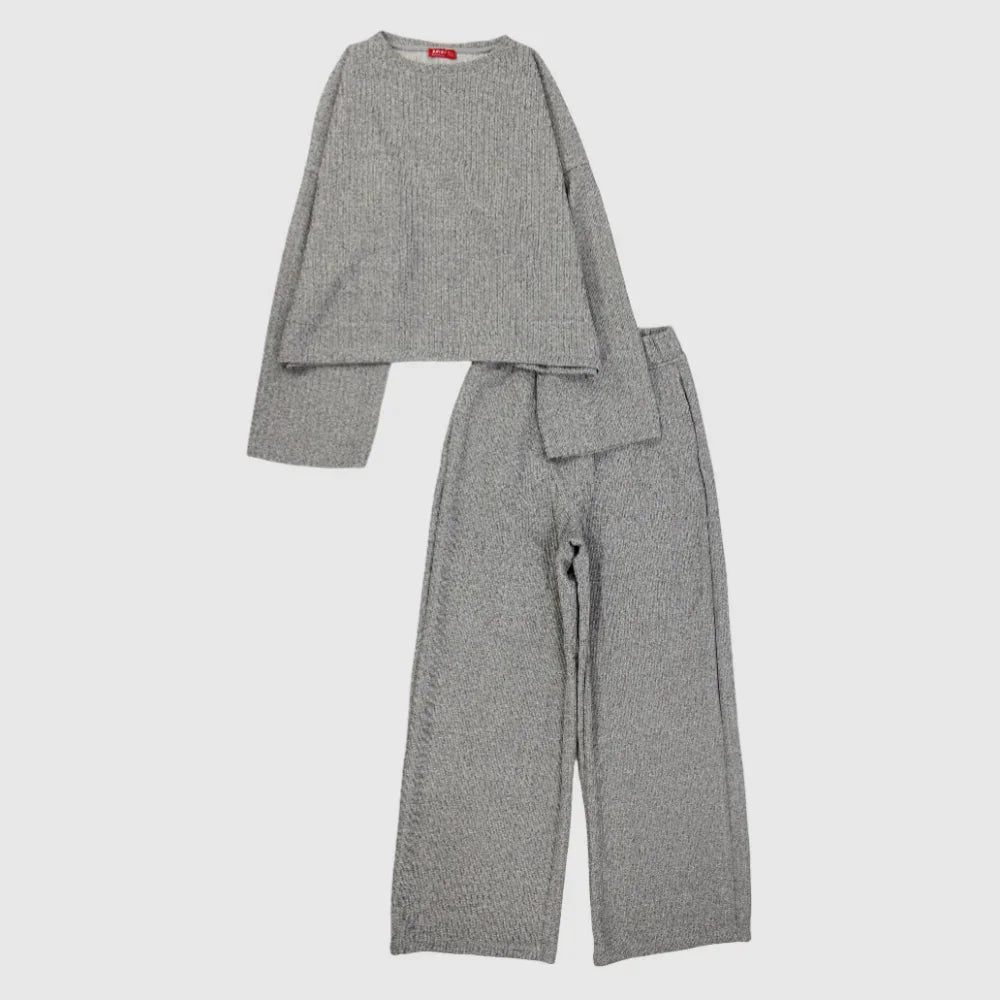 Buy Plain Grey Long Sleeved Fleeced Pajama by Junior from Ourkids