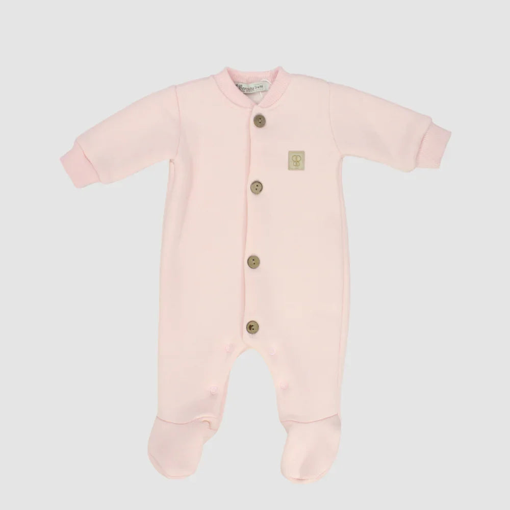 Plain Long-Sleeved Baby Footie - Ourkids - Berceau