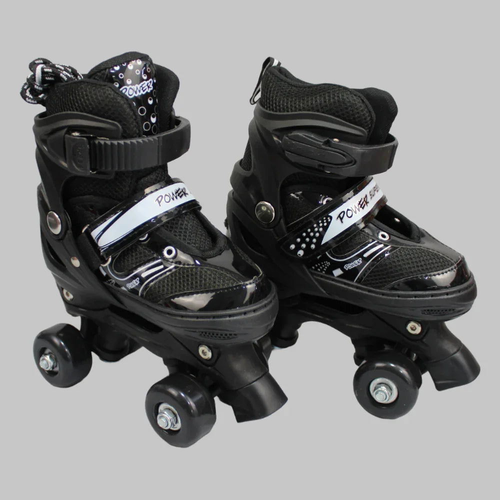 Power Superb Adjustable Roller Skate Shoes 2-Rows 4-Wheels (Small