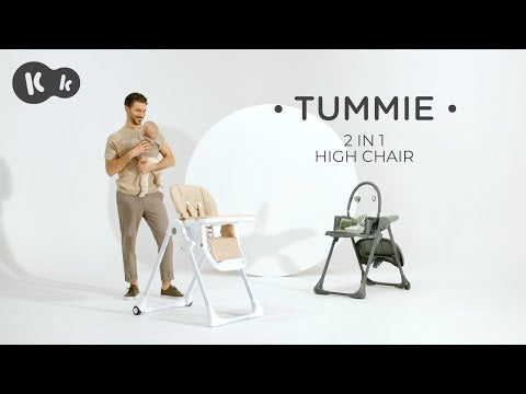 Kinderkraft Tummie 2in1 High Chair & Bouncer - Beige
