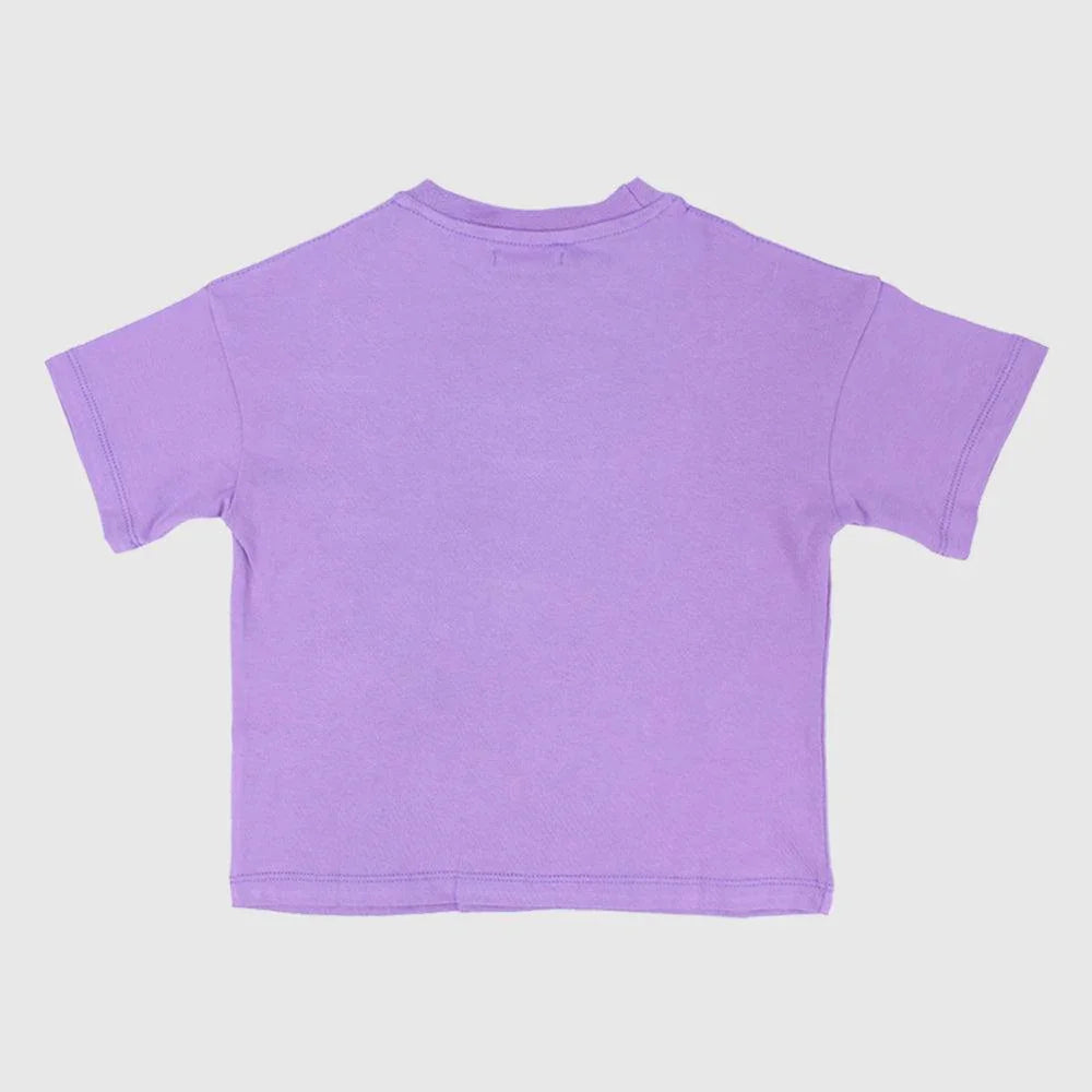 Purple Flowery Short-Sleeved T-Shirt - Ourkids - Ourkids