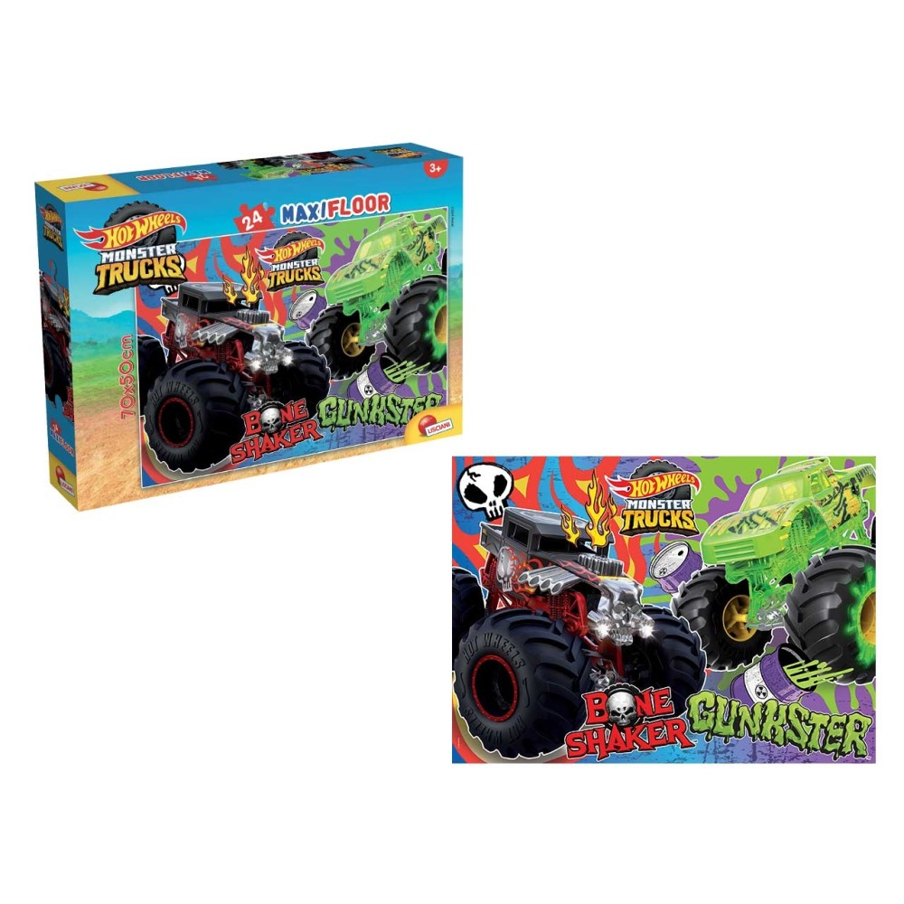 Lisciani Hot Wheels Monster Trucks Maxi Floor Puzzle - 24 Pieces - Toys
