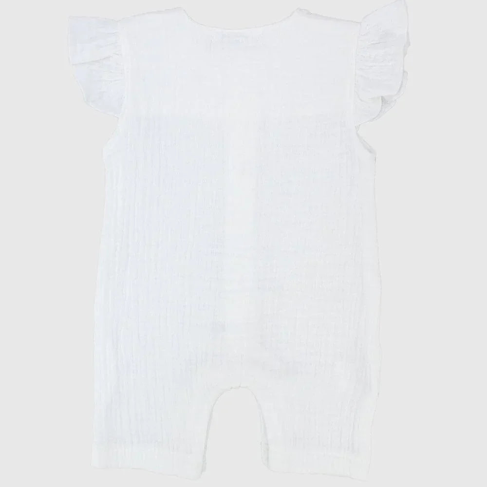 Ruffled Shoulders Sleeveless Romper - Ourkids - Berceau